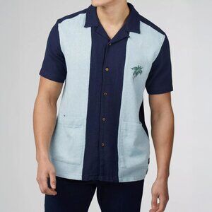 Ben Sherman | Men's Boucle Resort SHirt in Blue | XL